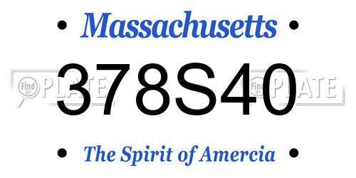 378S40 Massachusetts License Plate