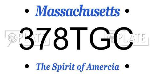 378TGC Massachusetts License Plate