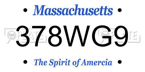 378WG9 Massachusetts License Plate