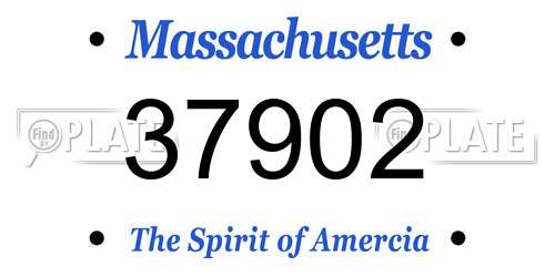 37902 Massachusetts License Plate