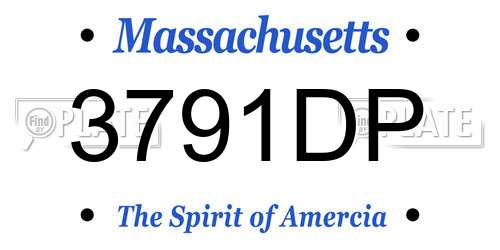 3791DP Massachusetts License Plate