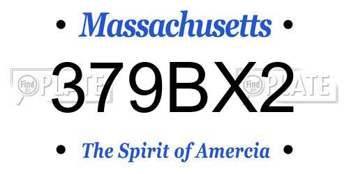 379BX2 Massachusetts License Plate