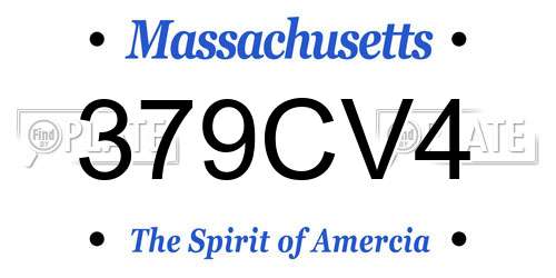 379CV4 Massachusetts License Plate