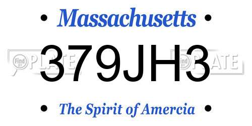 379JH3 Massachusetts License Plate