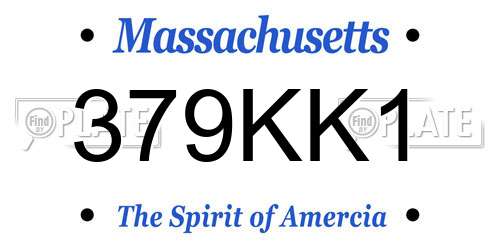 379KK1 Massachusetts License Plate