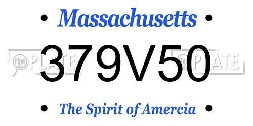 379V50 Massachusetts License Plate