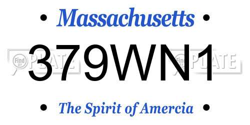 379WN1 Massachusetts License Plate