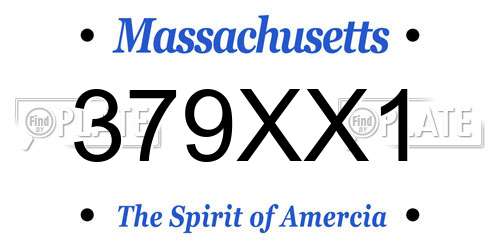 379XX1 Massachusetts License Plate