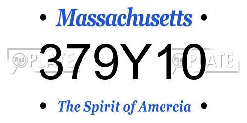 379Y10 Massachusetts License Plate