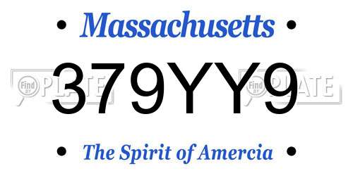 379YY9 Massachusetts License Plate