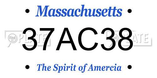 37AC38 Massachusetts License Plate