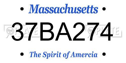 37BA274 Massachusetts License Plate