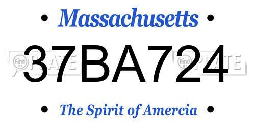 37BA724 Massachusetts License Plate