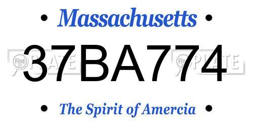37BA774 Massachusetts License Plate