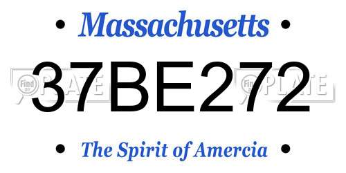 37BE272 Massachusetts License Plate