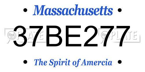 37BE277 Massachusetts License Plate
