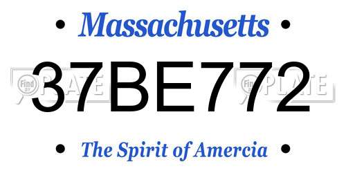 37BE772 Massachusetts License Plate