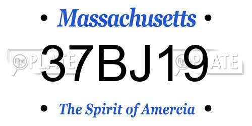 37BJ19 Massachusetts License Plate