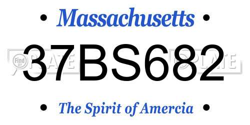 37BS682 Massachusetts License Plate