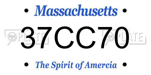 37CC70 Massachusetts License Plate