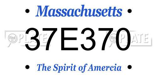 37E370 Massachusetts License Plate