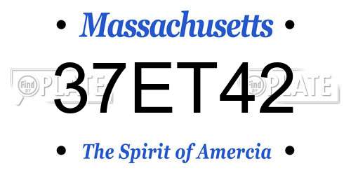 37ET42 Massachusetts License Plate