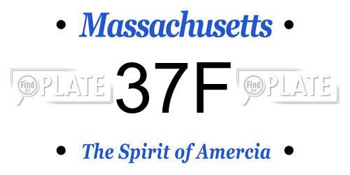 37F Massachusetts License Plate