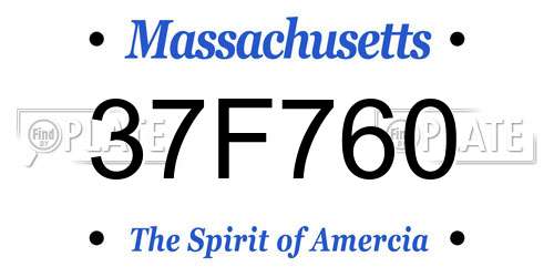37F760 Massachusetts License Plate