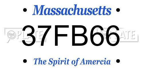 37FB66 Massachusetts License Plate
