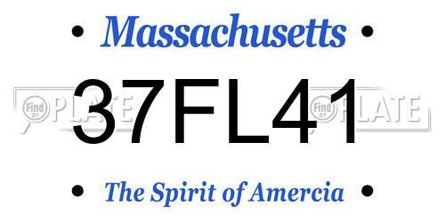 37FL41 Massachusetts License Plate