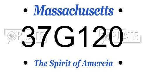 37G120 Massachusetts License Plate
