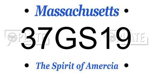 37GS19 Massachusetts License Plate