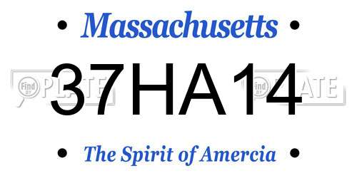 37HA14 Massachusetts License Plate