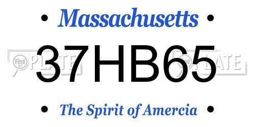 37HB65 Massachusetts License Plate
