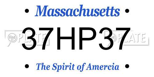 37HP37 Massachusetts License Plate