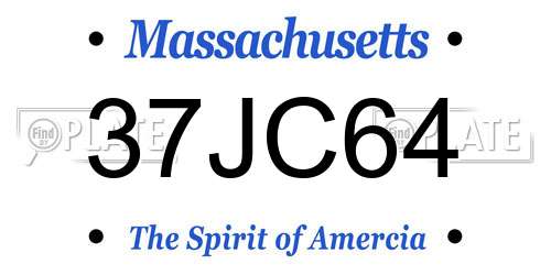 37JC64 Massachusetts License Plate