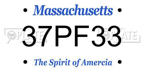 37PF33 Massachusetts License Plate