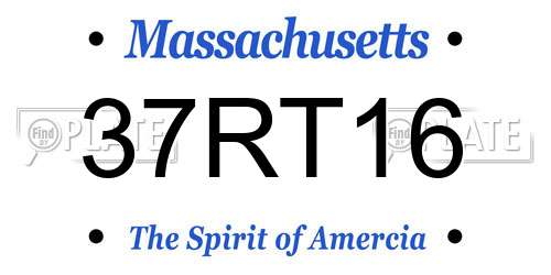 37RT16 Massachusetts License Plate