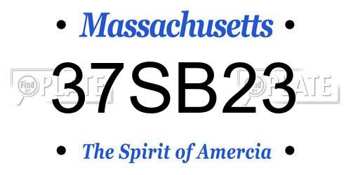 37SB23 Massachusetts License Plate