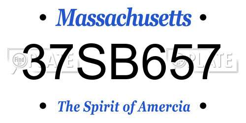 37SB657 Massachusetts License Plate