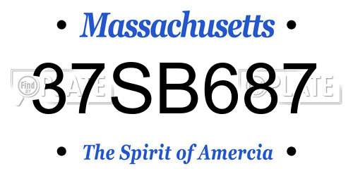 37SB687 Massachusetts License Plate
