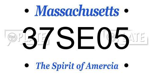 37SE05 Massachusetts License Plate