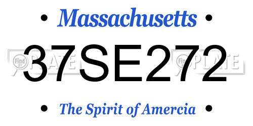 37SE272 Massachusetts License Plate