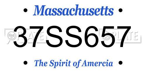 37SS657 Massachusetts License Plate