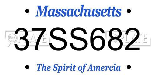 37SS682 Massachusetts License Plate