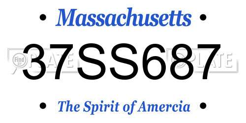37SS687 Massachusetts License Plate
