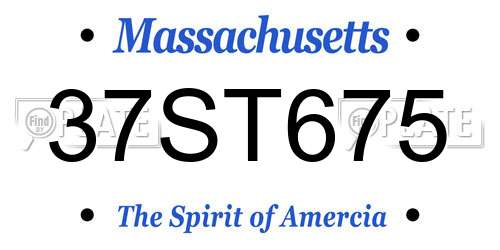 37ST675 Massachusetts License Plate