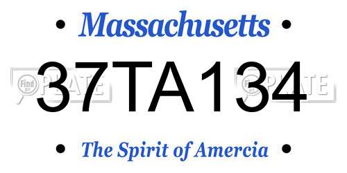 37TA134 Massachusetts License Plate