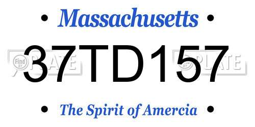 37TD157 Massachusetts License Plate