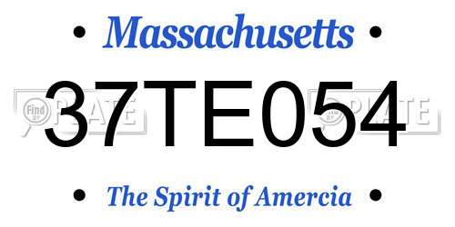 37TE054 Massachusetts License Plate